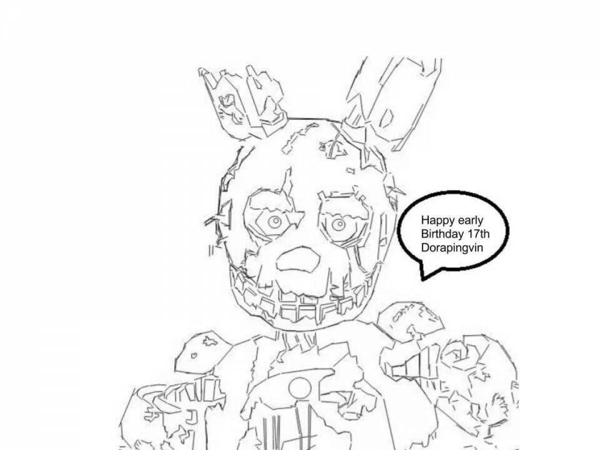 Great springtrap coloring page