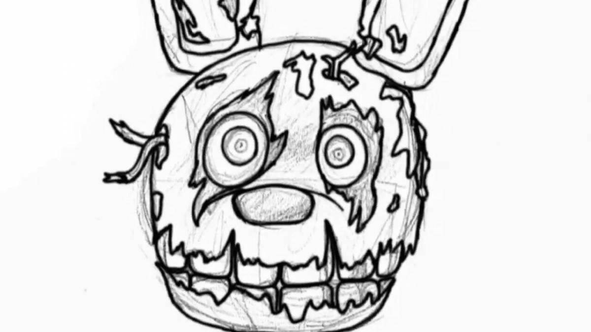 Glowing springtrap coloring page