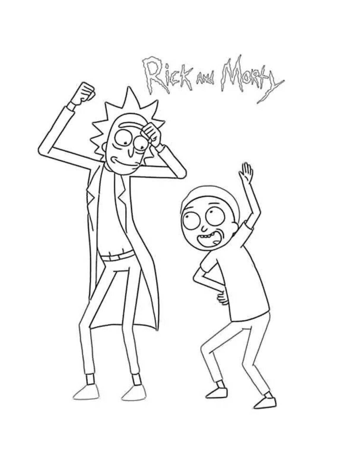 Coloring page funny rick