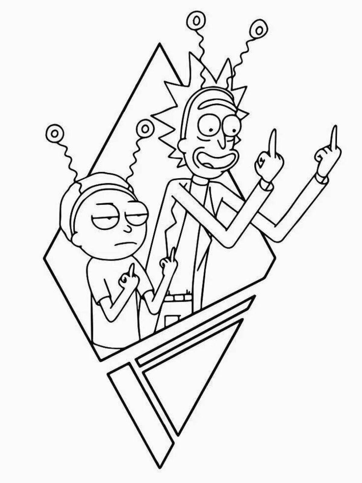Color-explosion rick coloring page