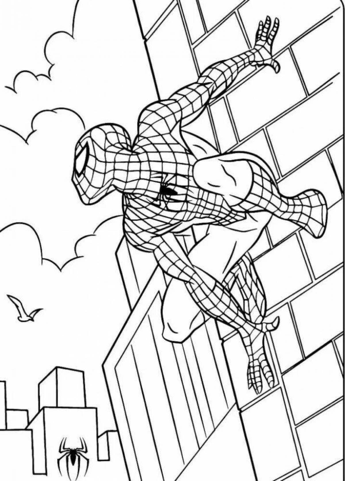 Colorful spiderman coloring page