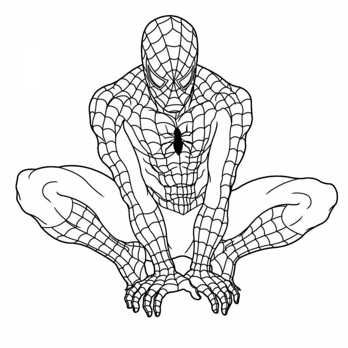 Блестящая страница раскраски человека-паука