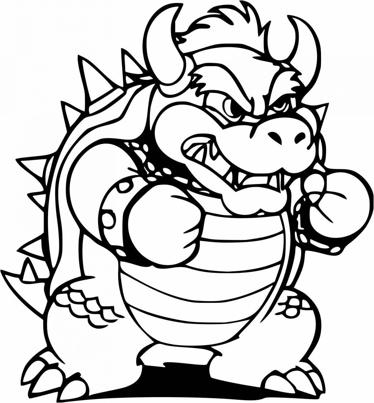 Colorful bowser coloring book