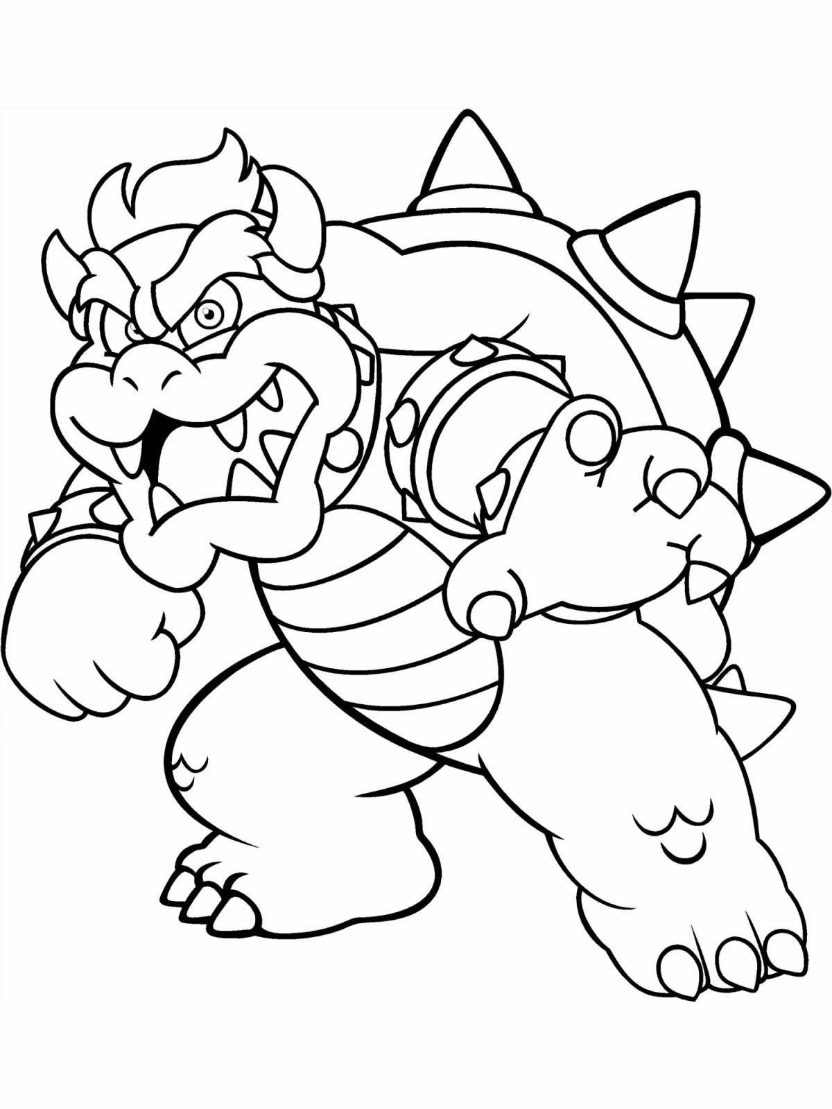 Playful bowser coloring