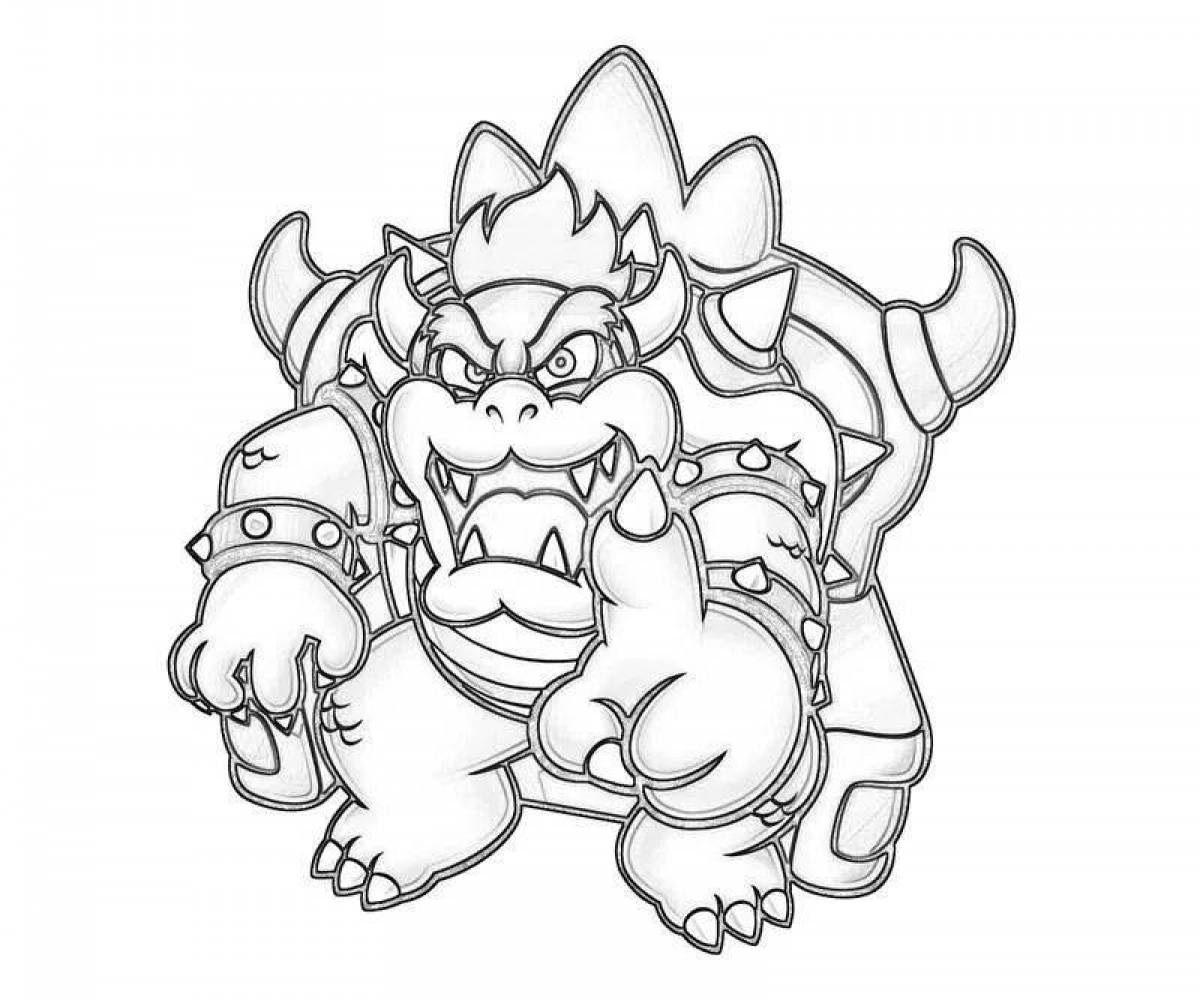 Bowser holiday coloring page