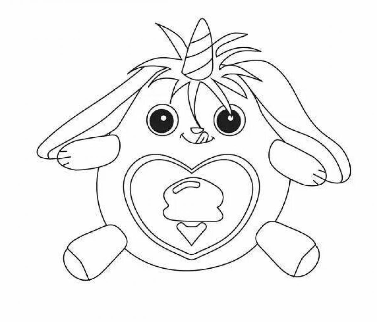 Fancy rainbow horns coloring page