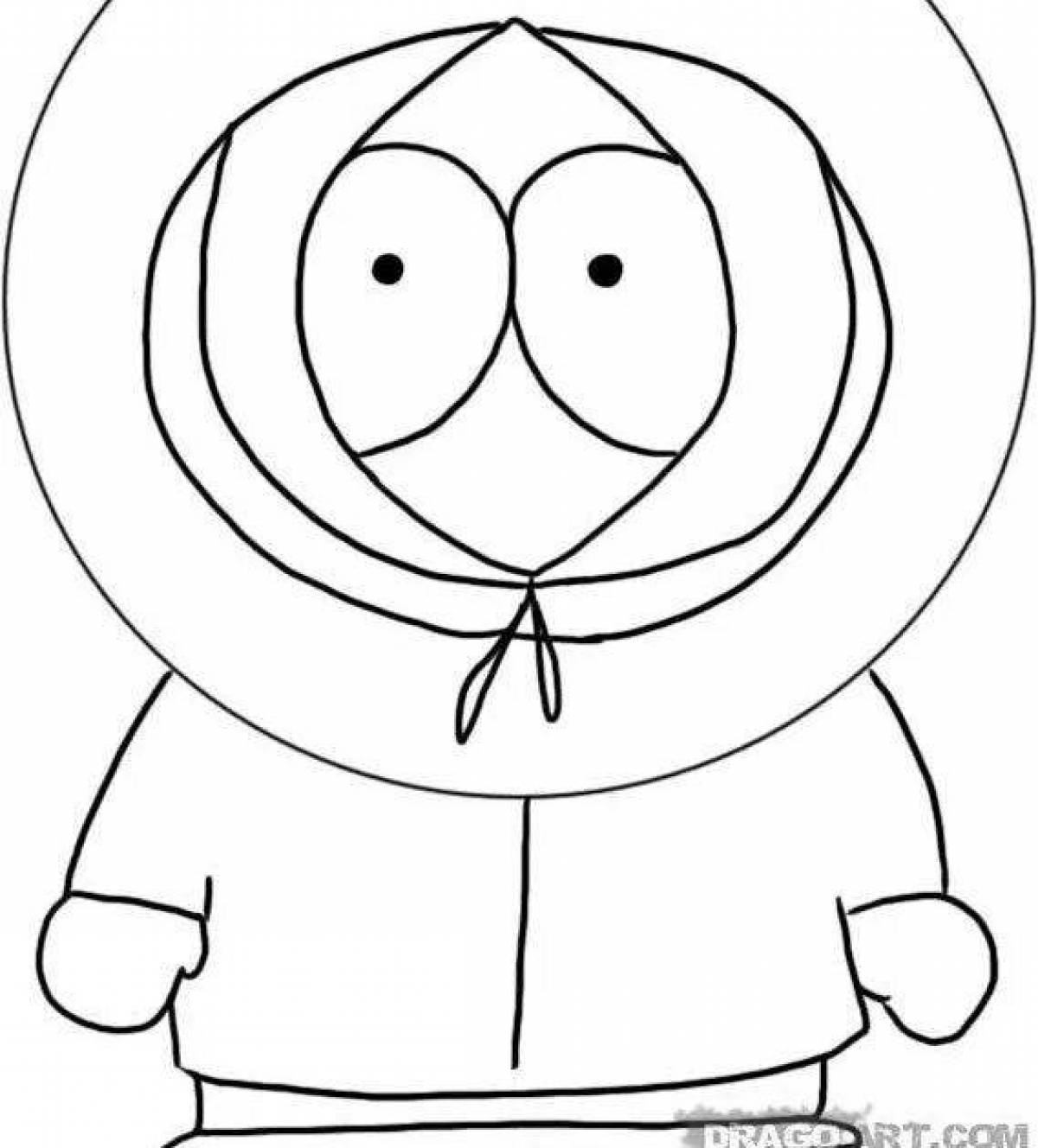 Colorful kenny coloring page