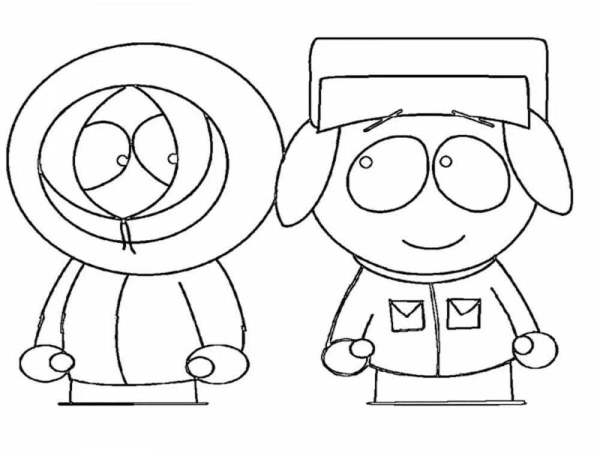 Animated kenny coloring page