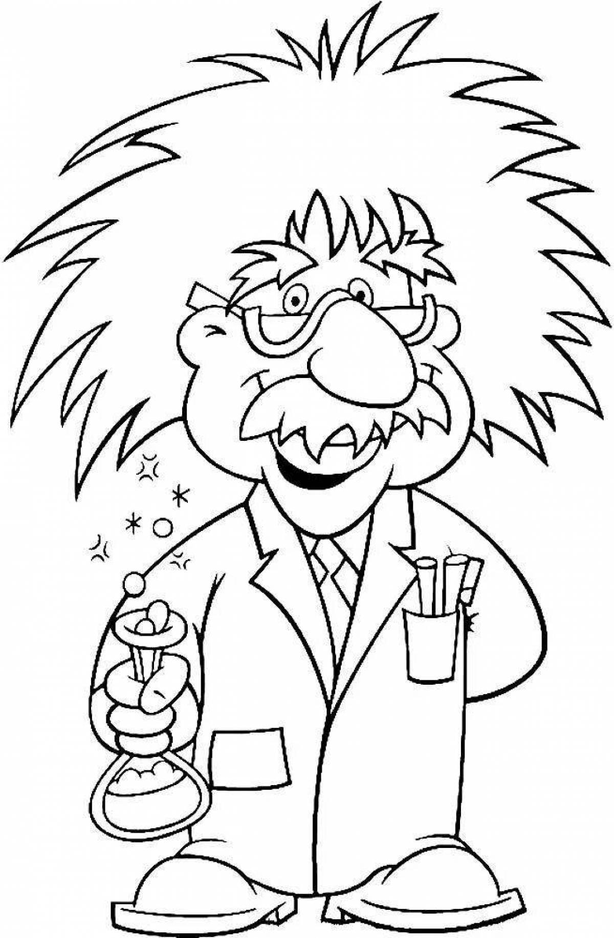 Playful science coloring page