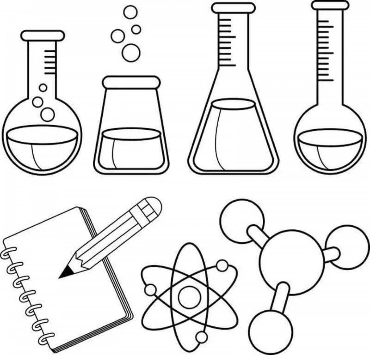 Exciting science coloring book