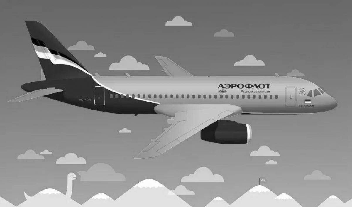 Attractive aeroflot coloring book