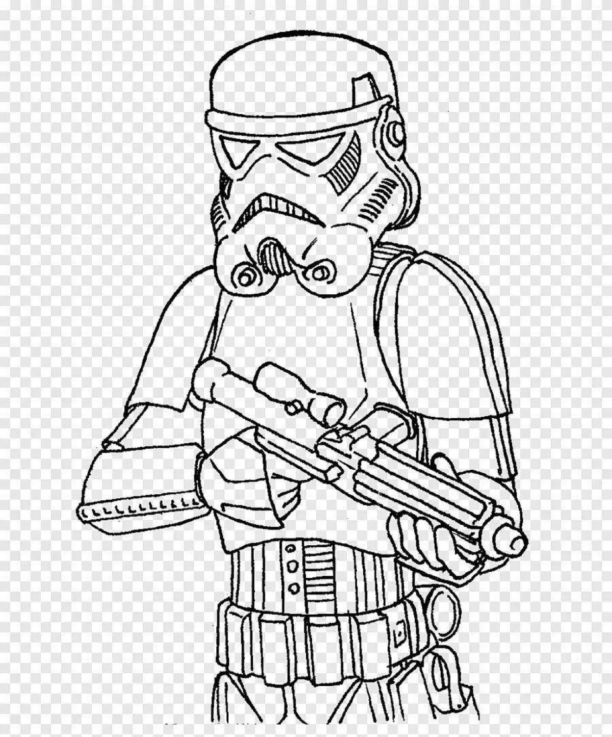 Colorful stormtrooper coloring page