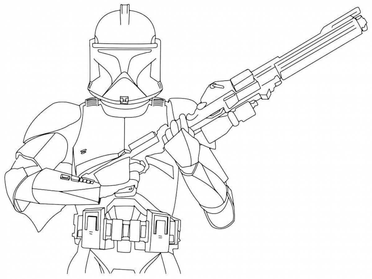 Bold stormtrooper coloring page