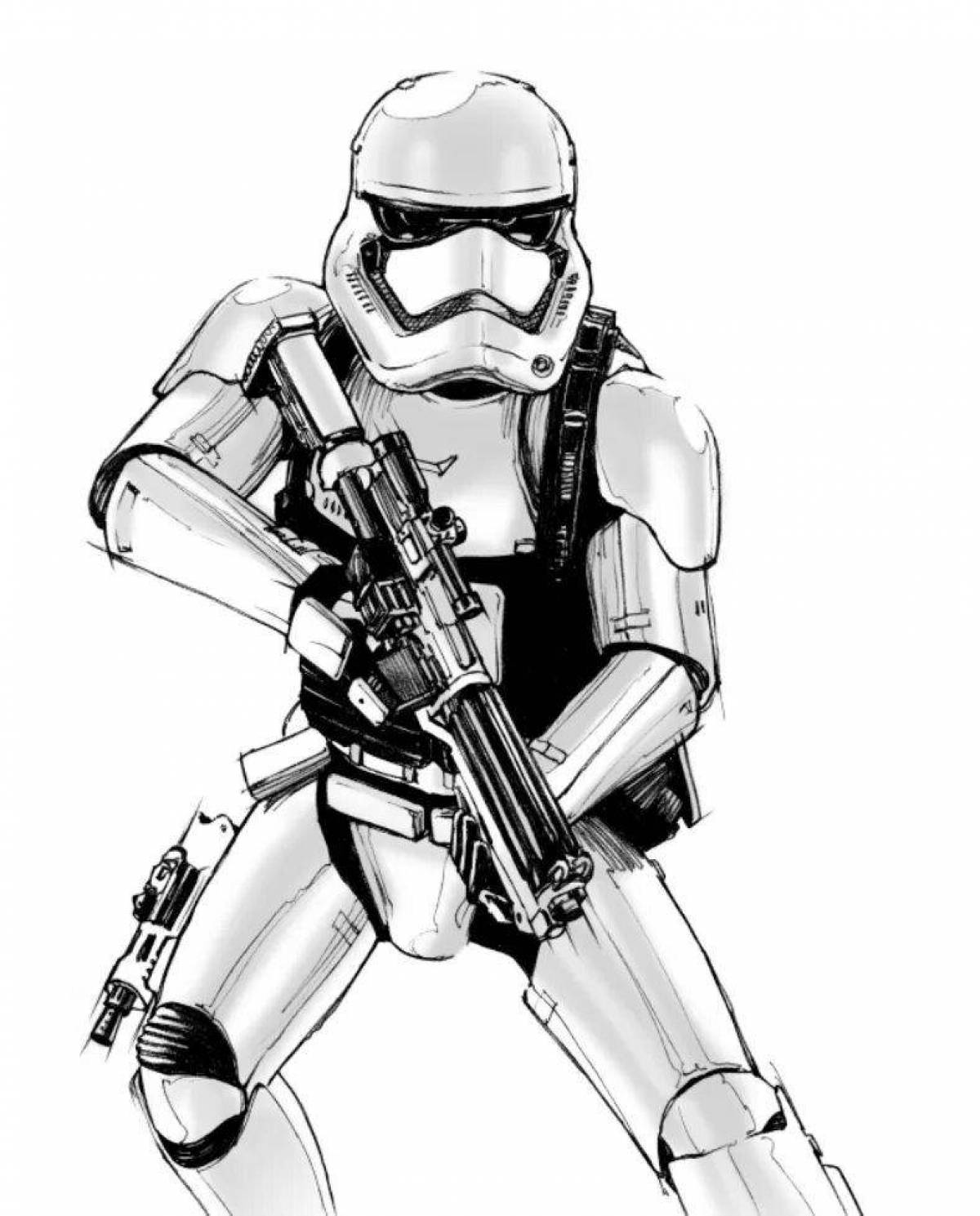 Majestic stormtrooper coloring page