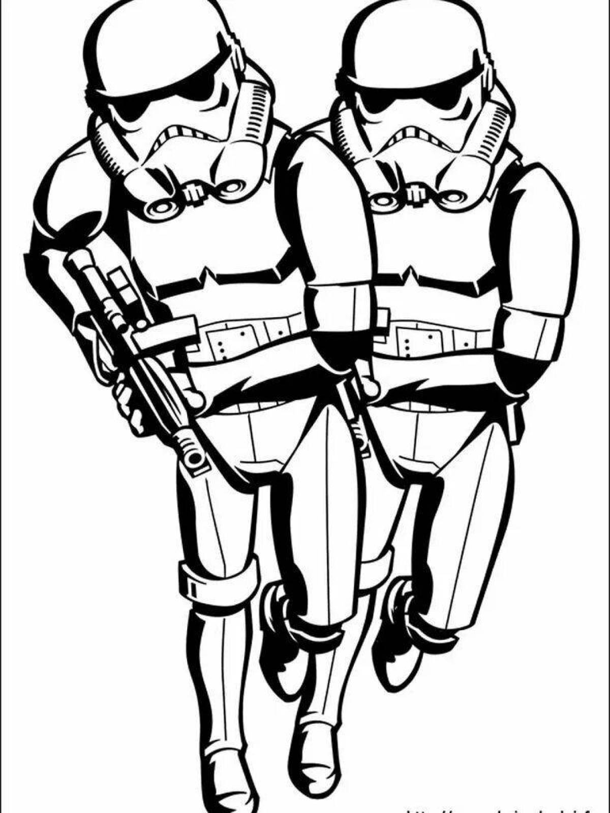 Intricate stormtrooper coloring page