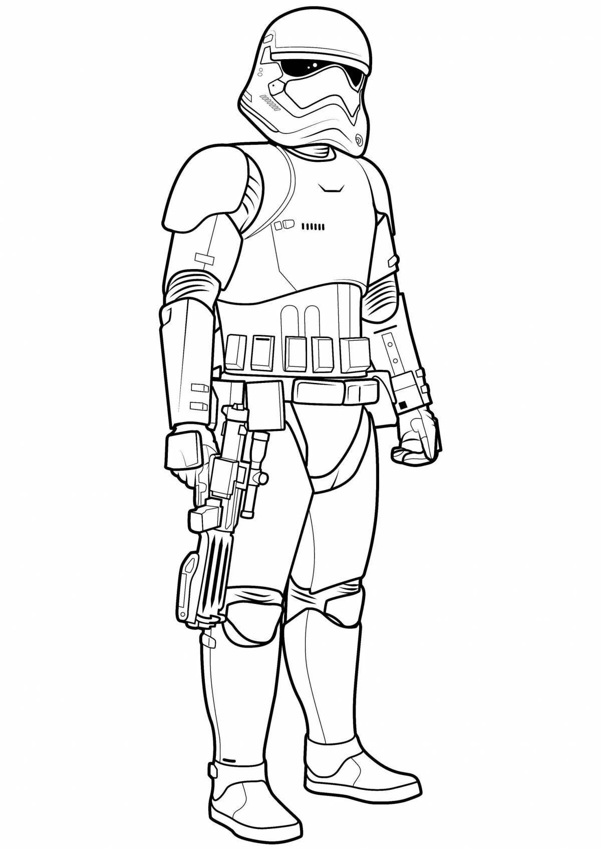 Smart stormtrooper coloring page