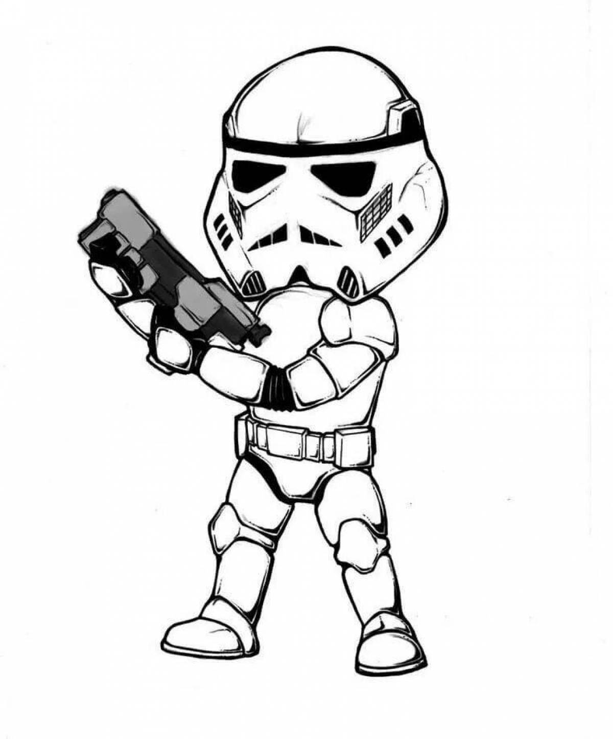 Impressive stormtrooper coloring page