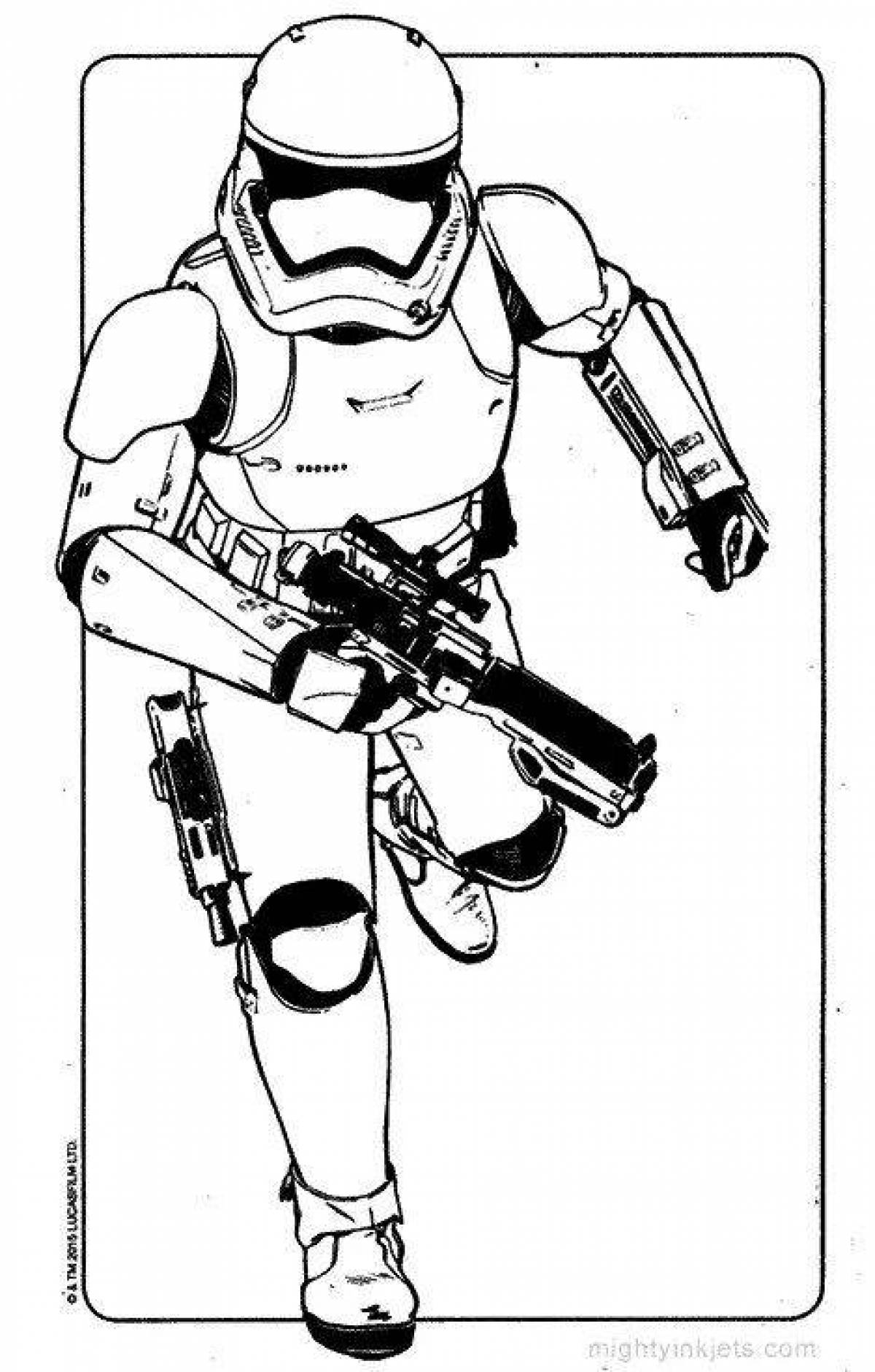 Dramatic stormtrooper coloring page