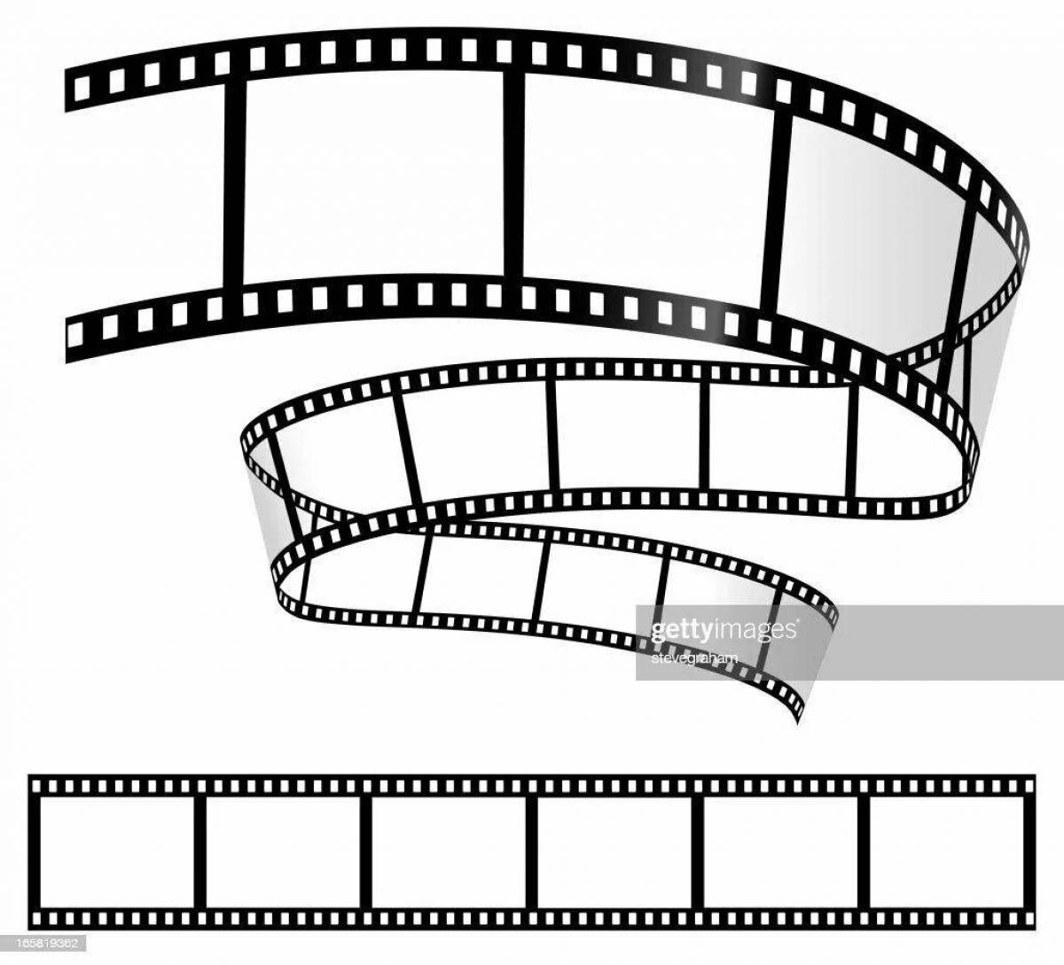 Colorful glitter photo camera coloring page