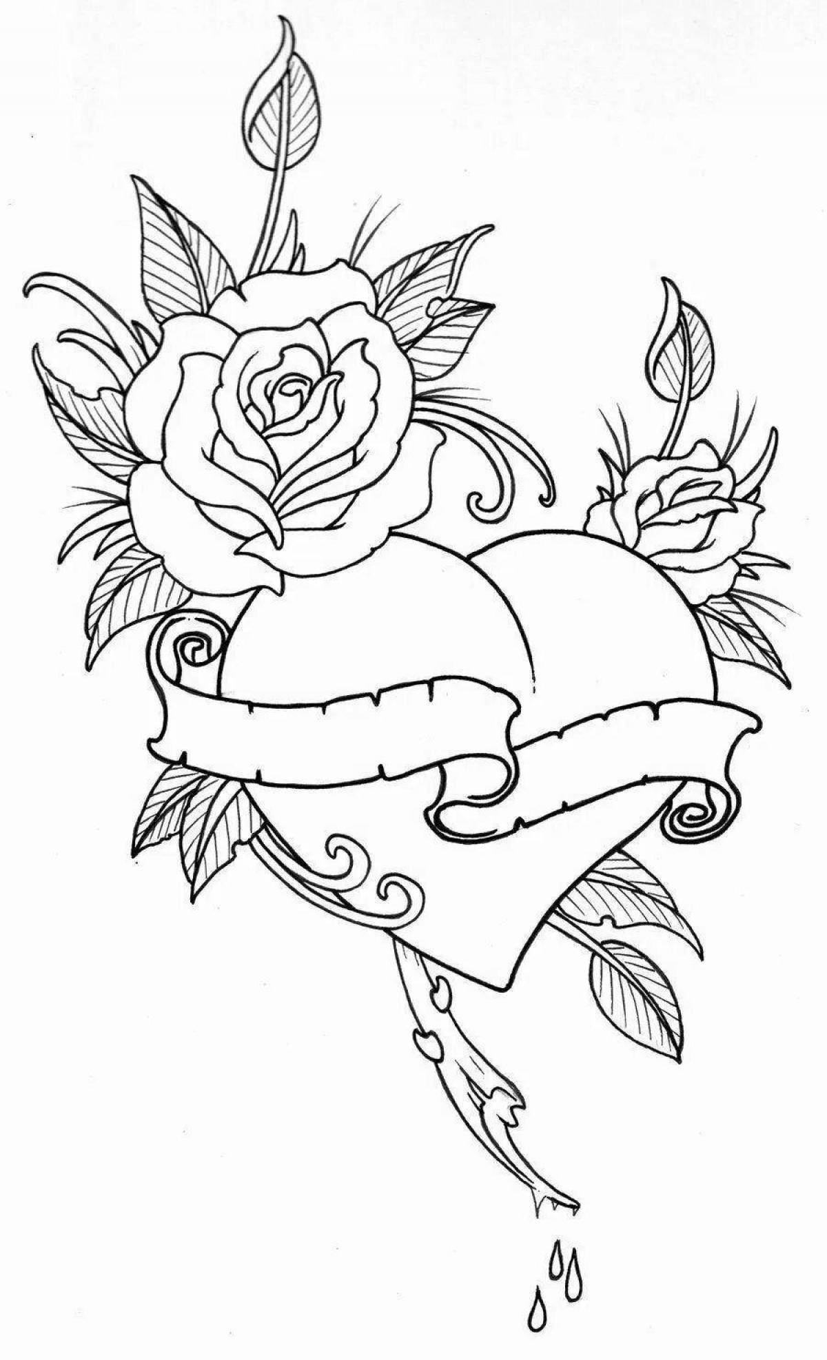 Charming coloring sketch page