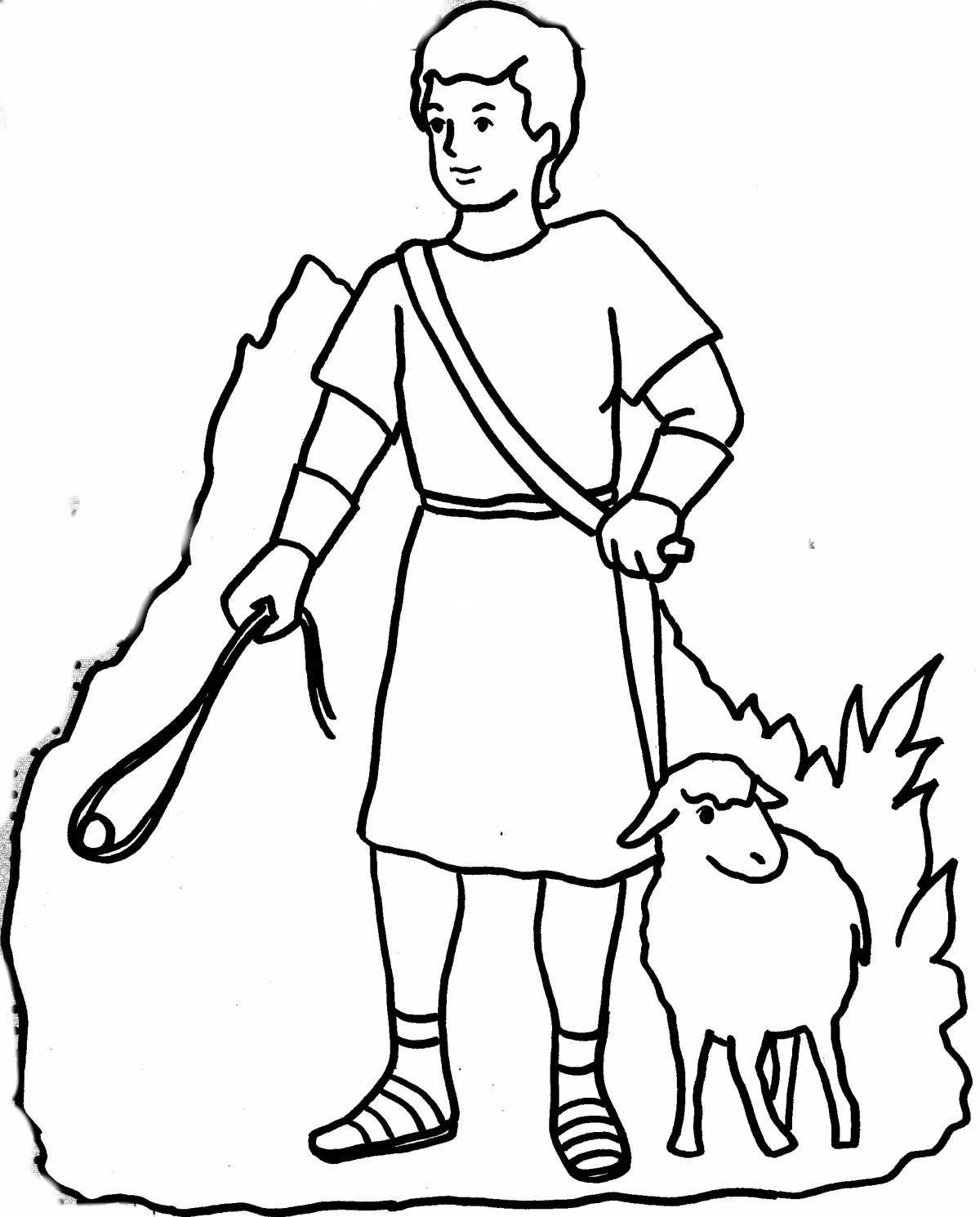 Coloring page charming shepherd