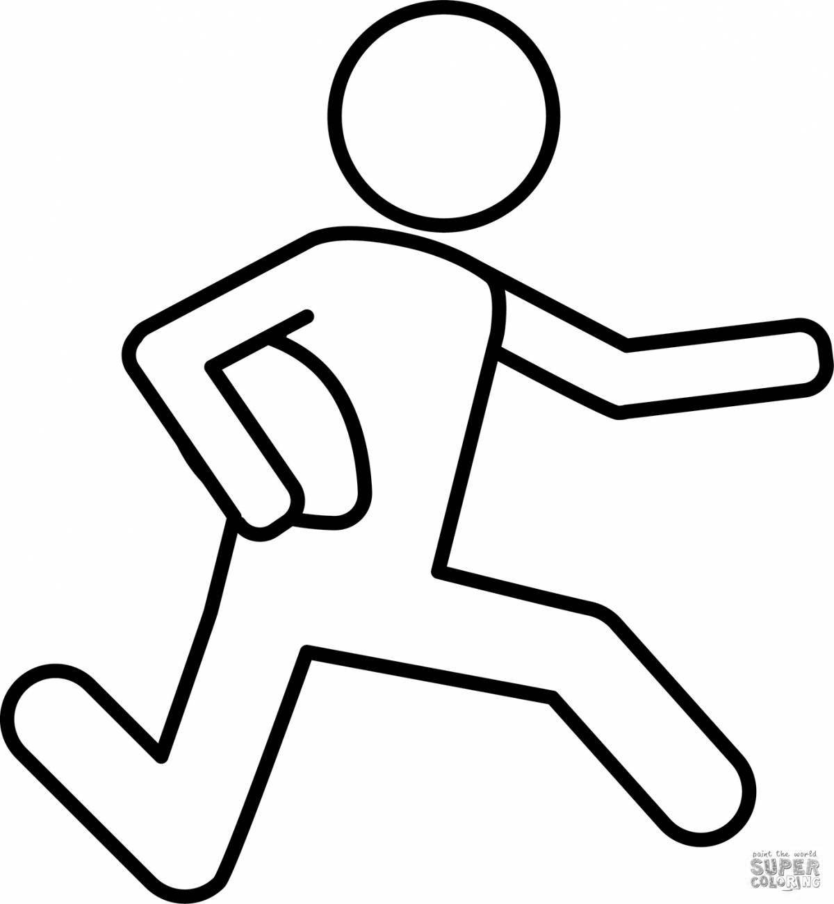 Joyful run coloring page