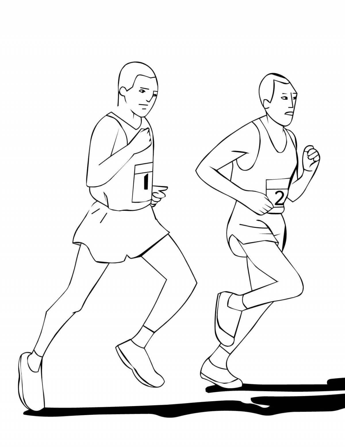 Animated running coloring page