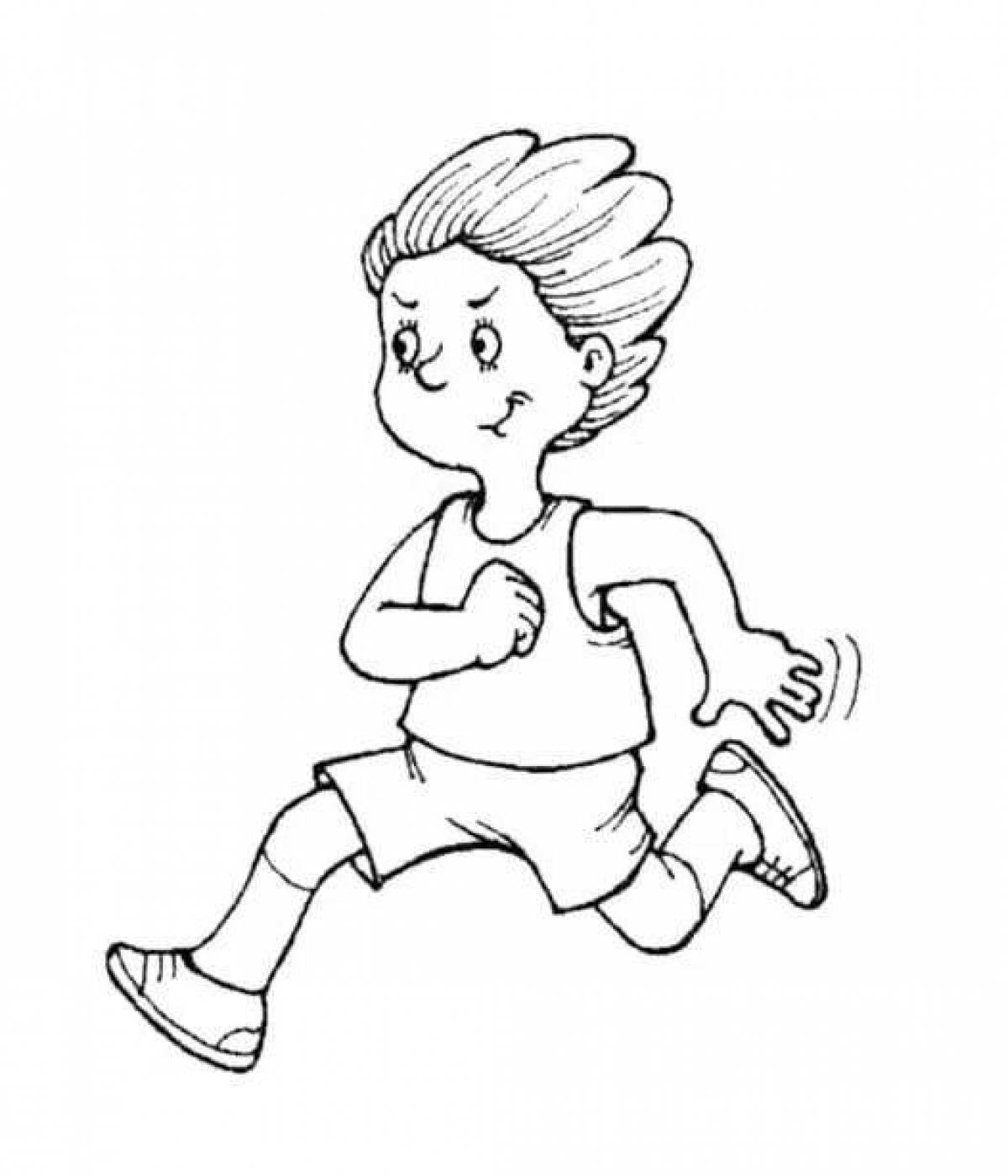 Live running coloring page