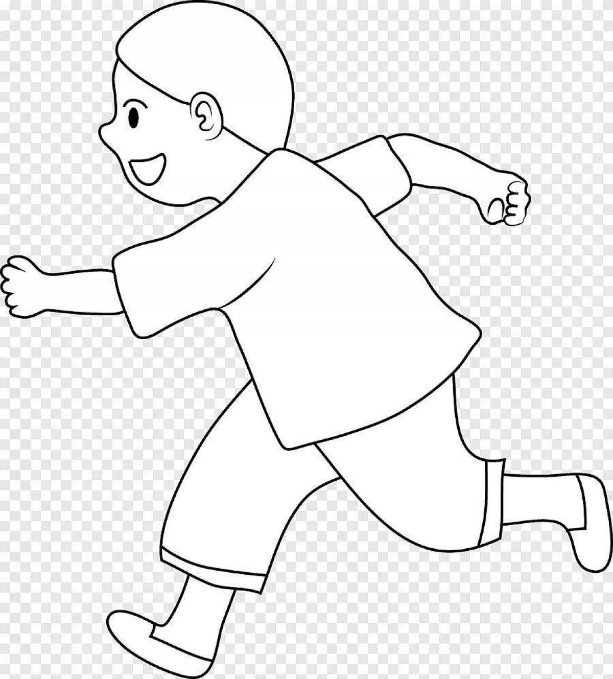Joyful run coloring page