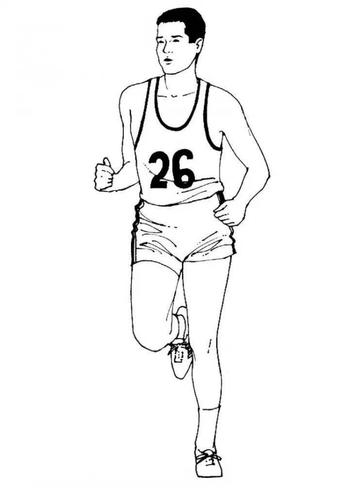 Glowing run coloring page