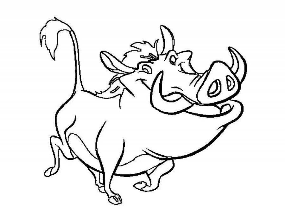 Coloring page happy pumbaa