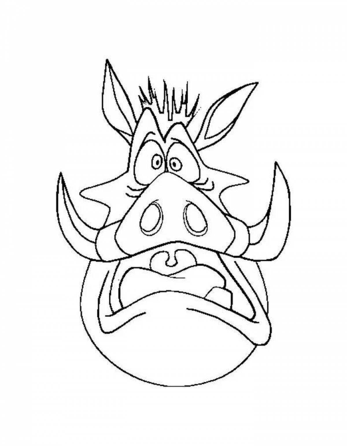 Animated pumba coloring page