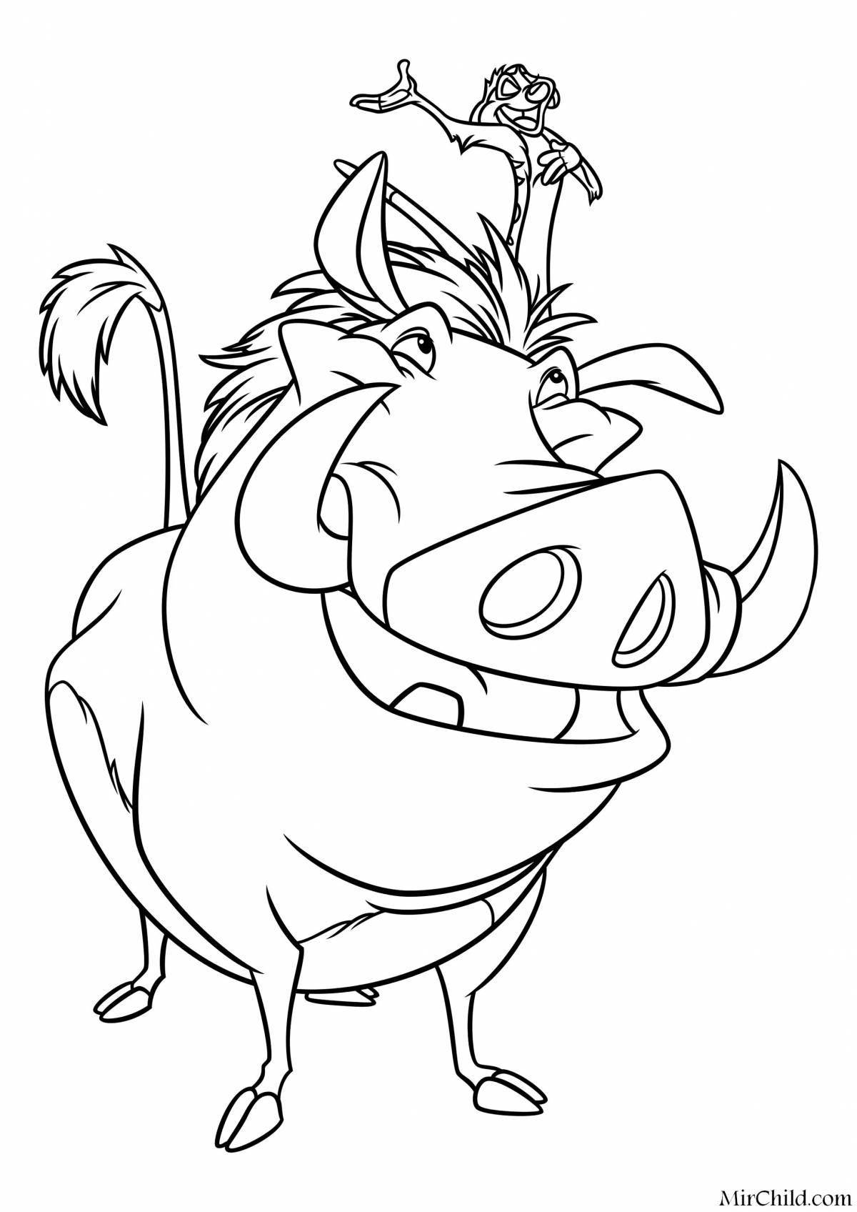 Pumba live coloring page