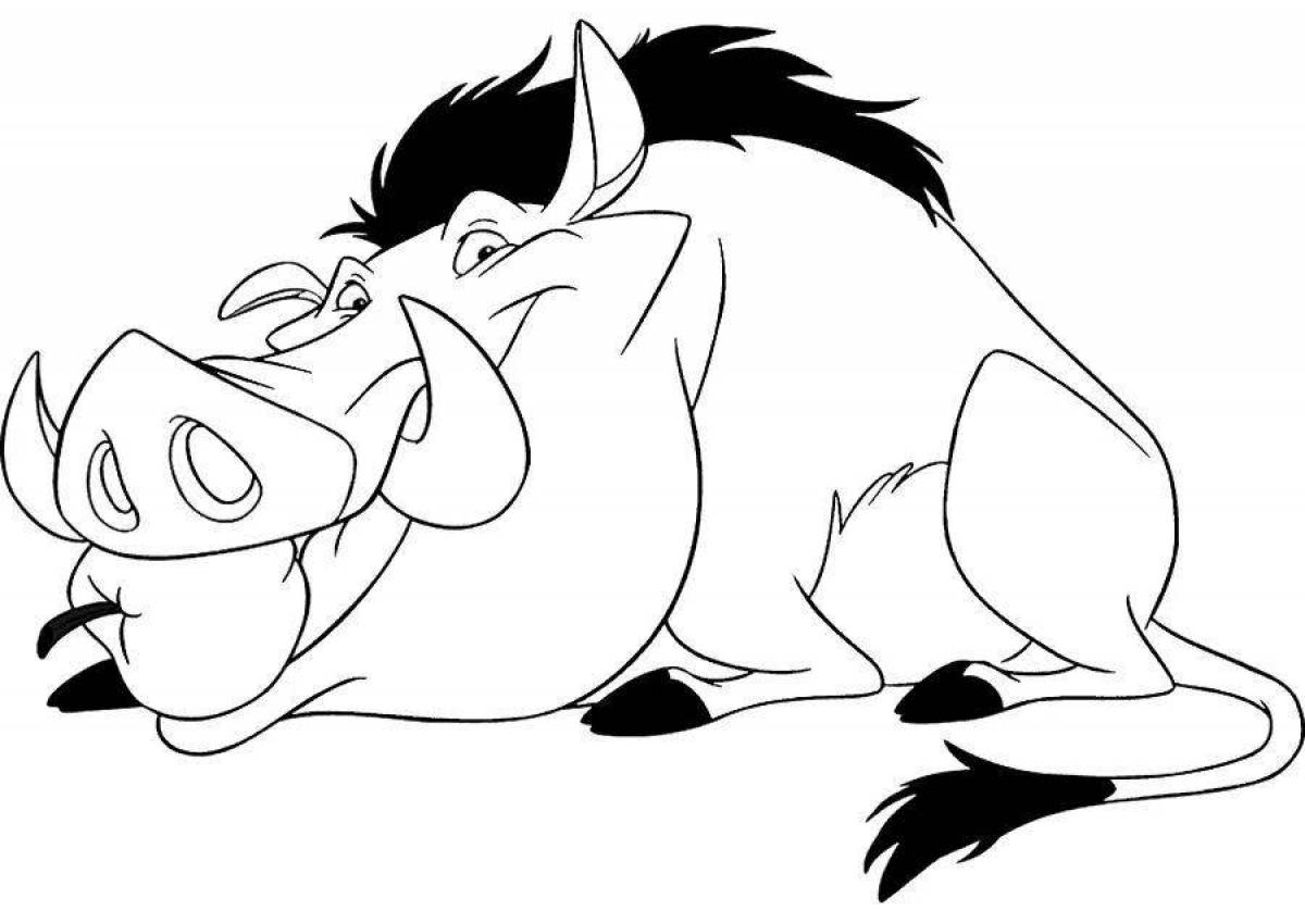 Adorable pumbaa coloring page