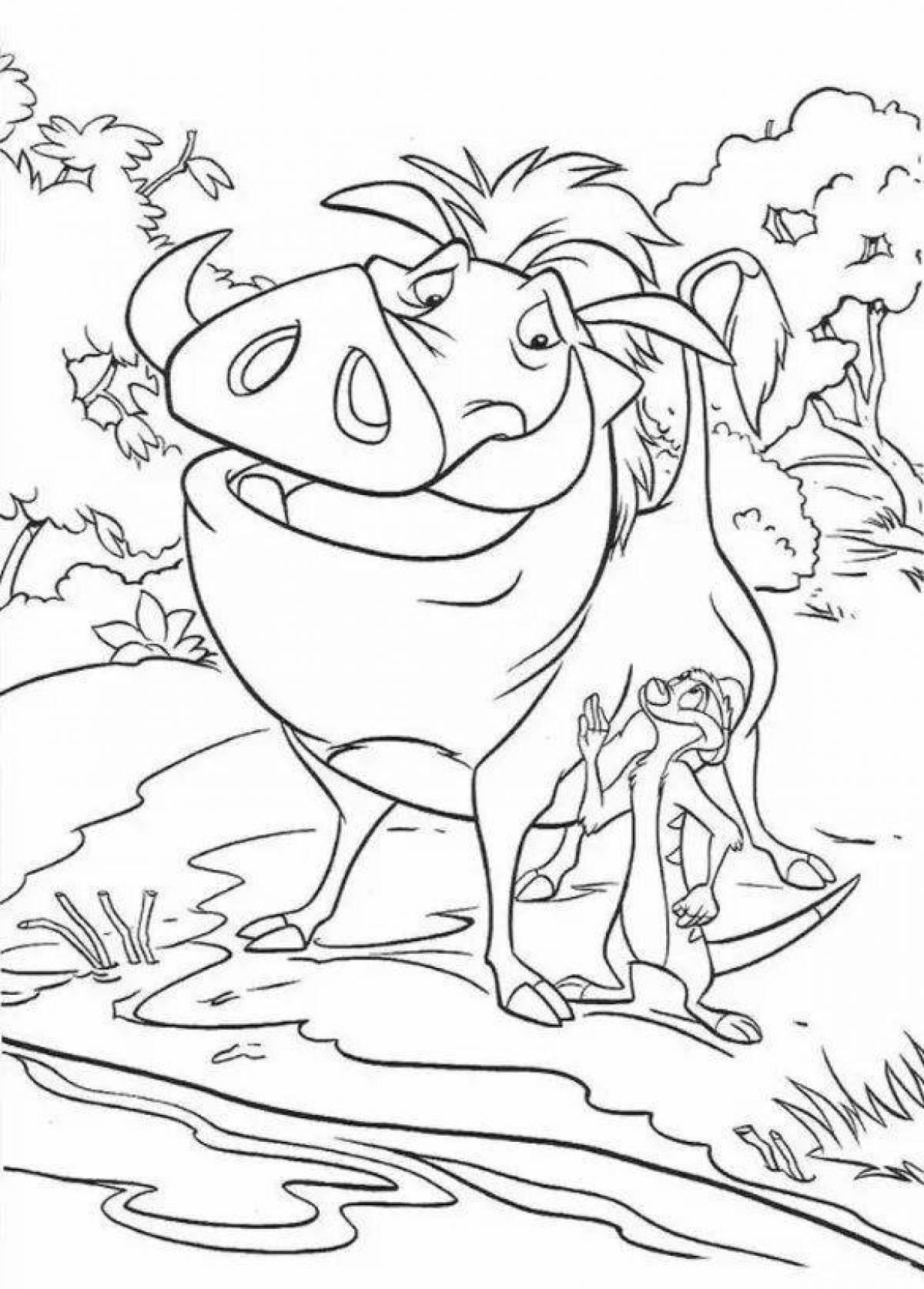 Adorable Pumbaa Coloring Page