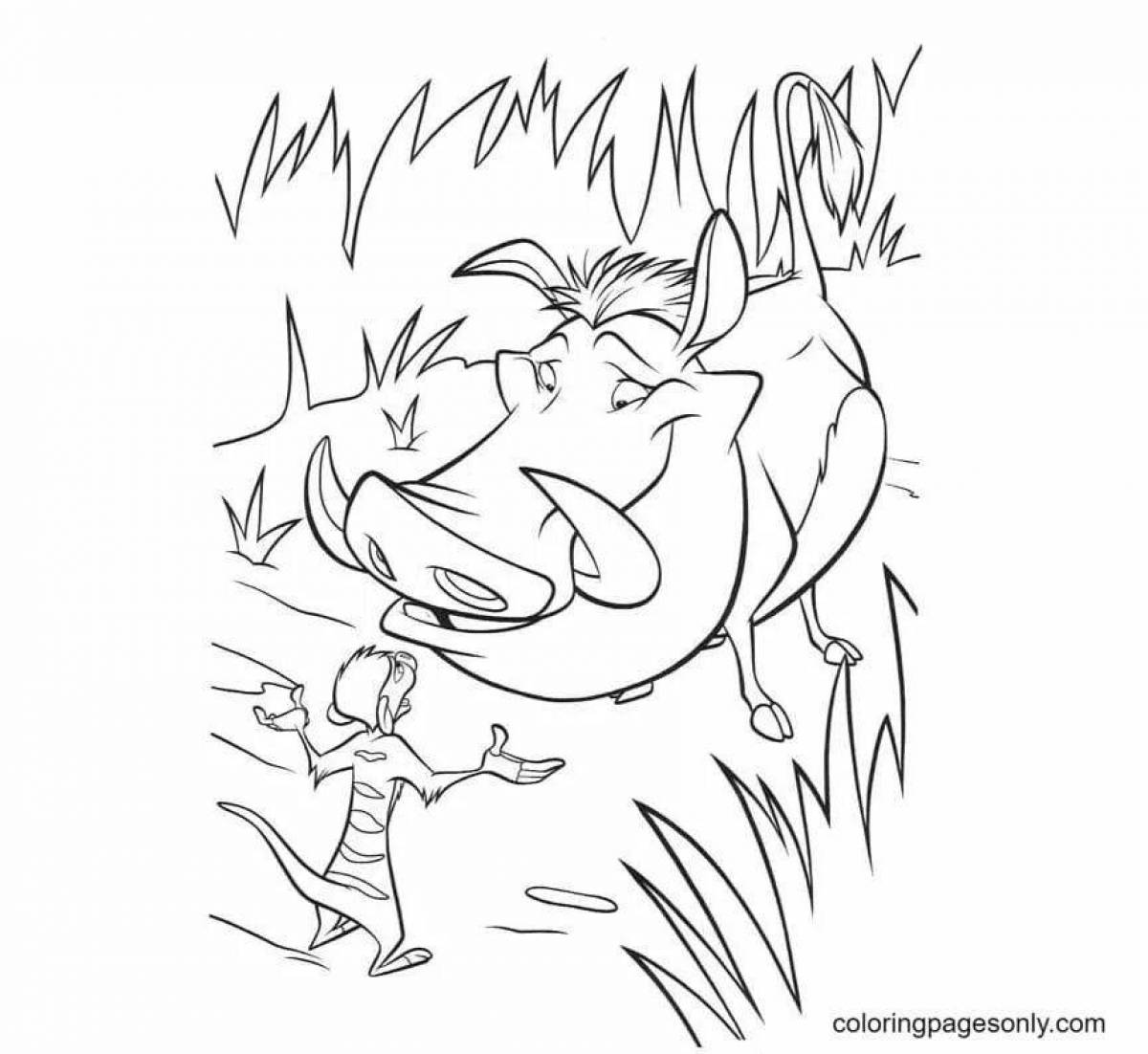 Amazing pumbaa coloring page