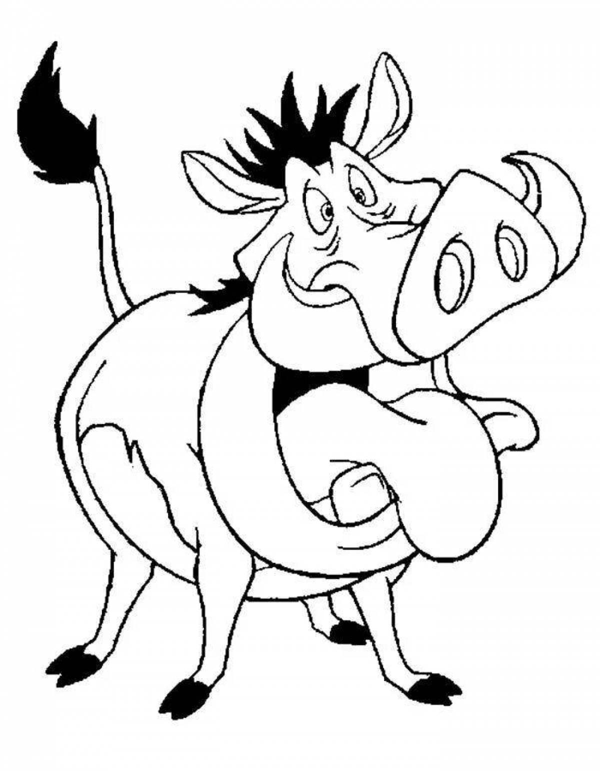 Shining pumbaa coloring page