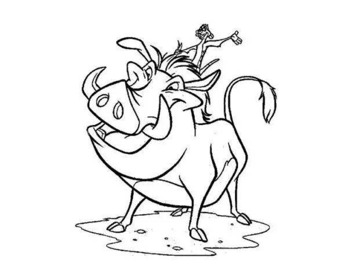 Violent pumbaa coloring page