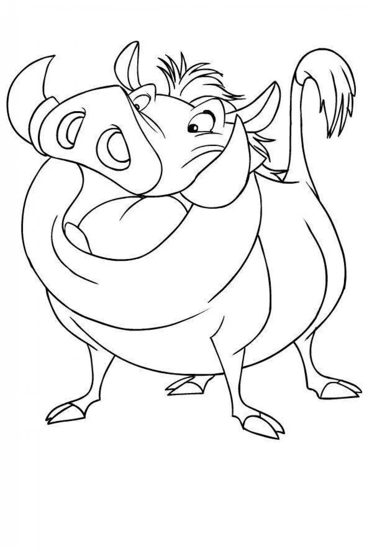 Attractive pumbaa coloring page