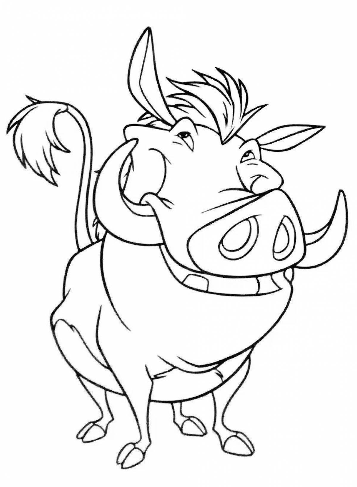 Coloring page dazzling pumbaa