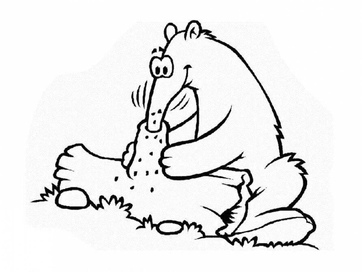 Bright anteater coloring page