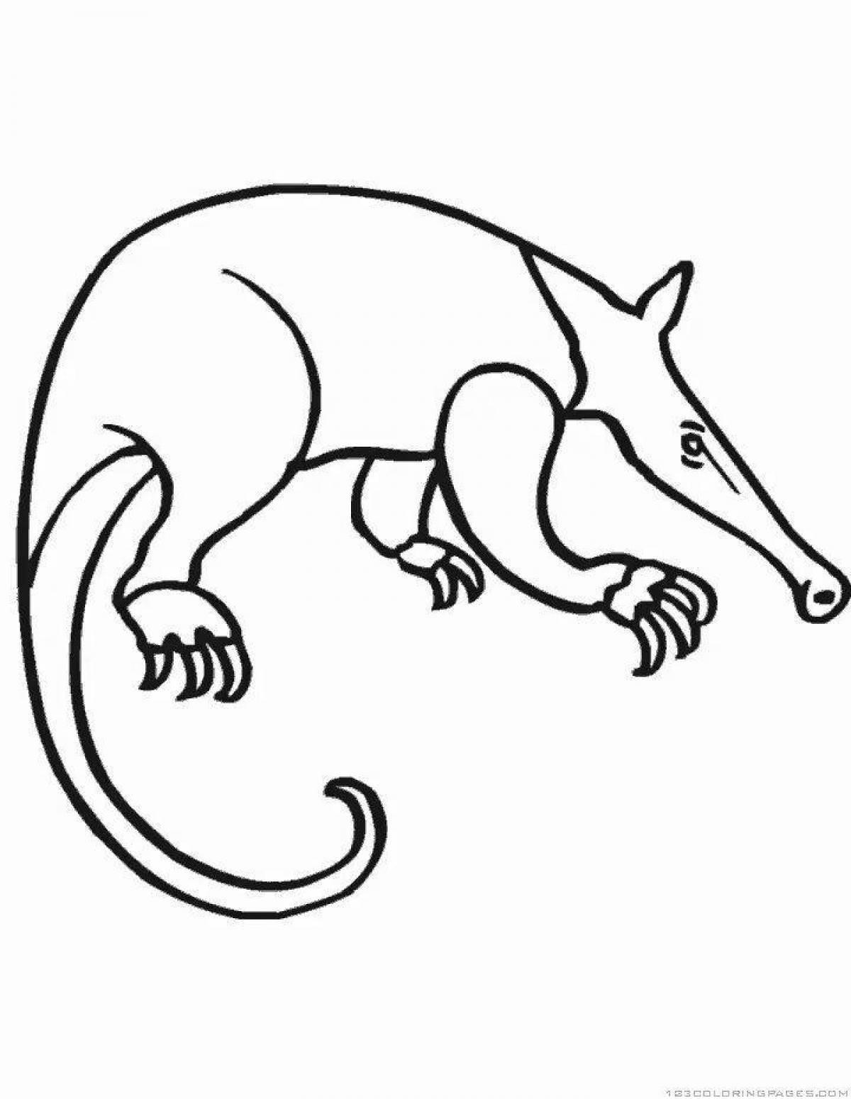 Coloring book playful anteater