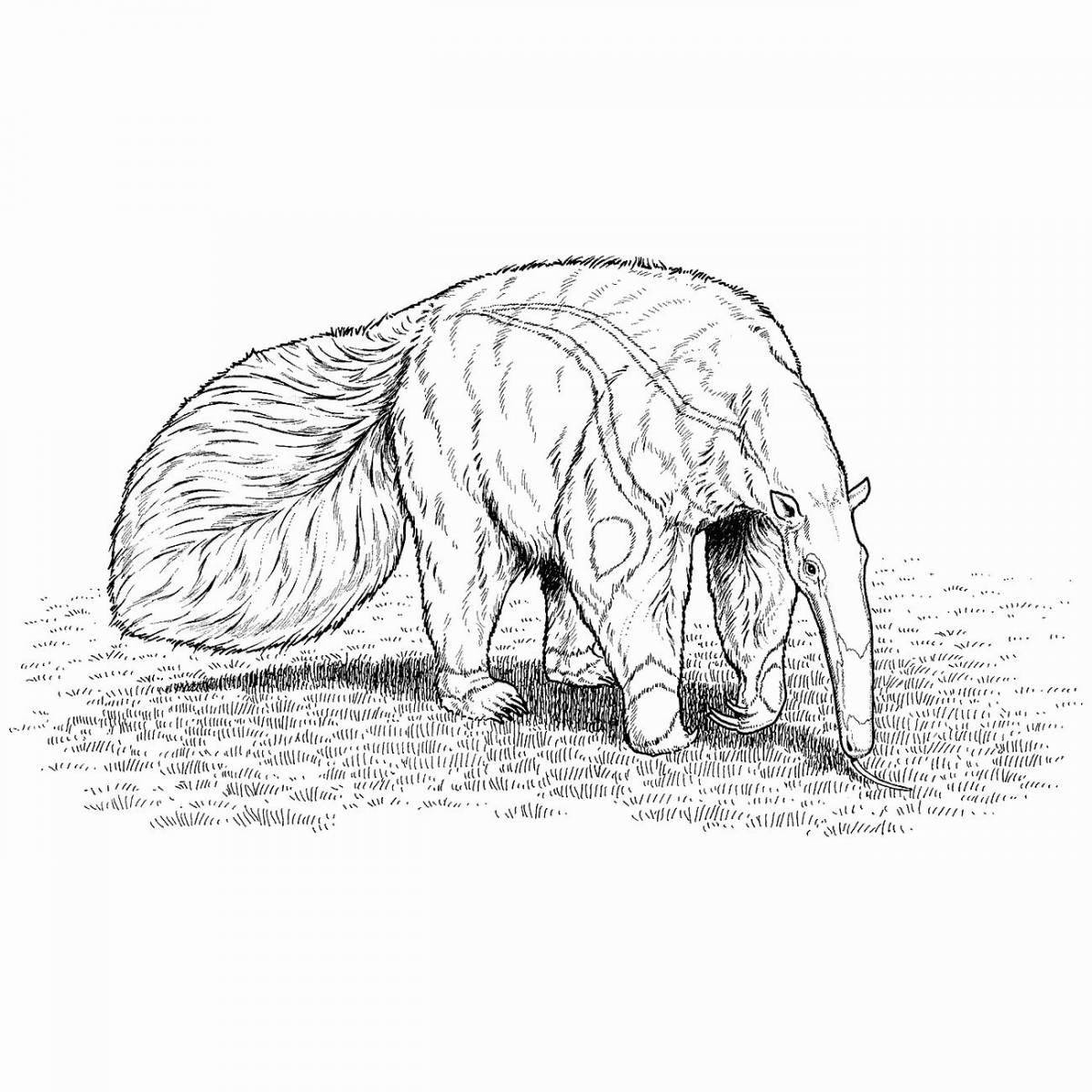 Coloring page joyful anteater