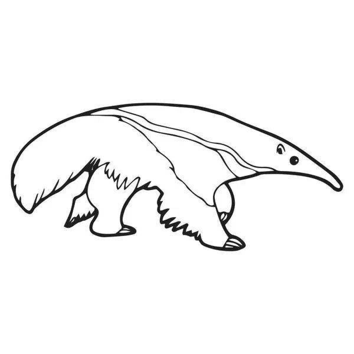 Animated anteater coloring page