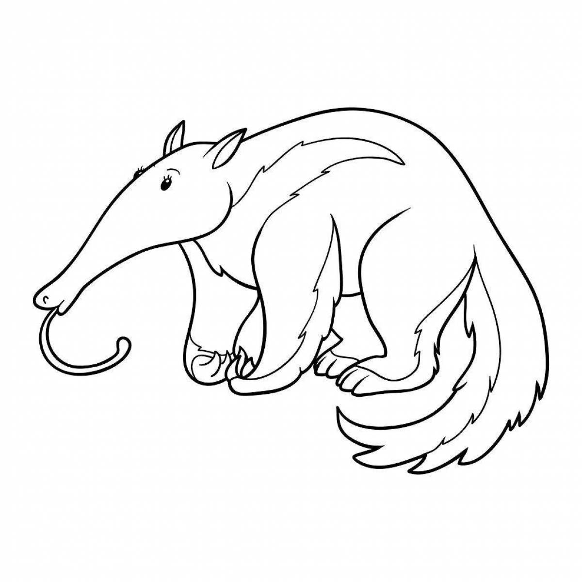Fancy anteater coloring page