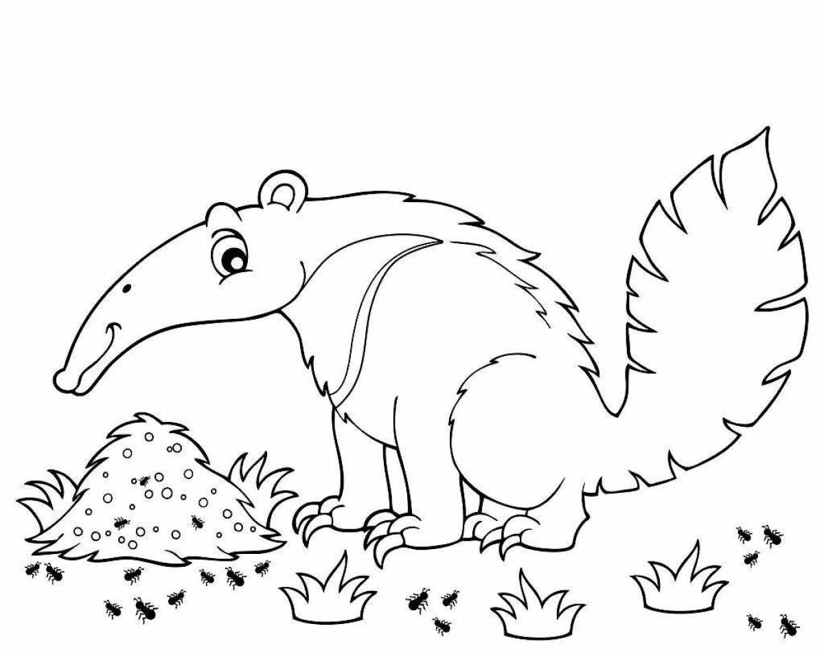 Coloring book magical anteater