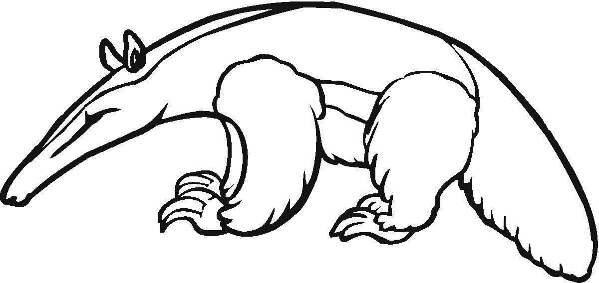 Awesome anteater coloring page