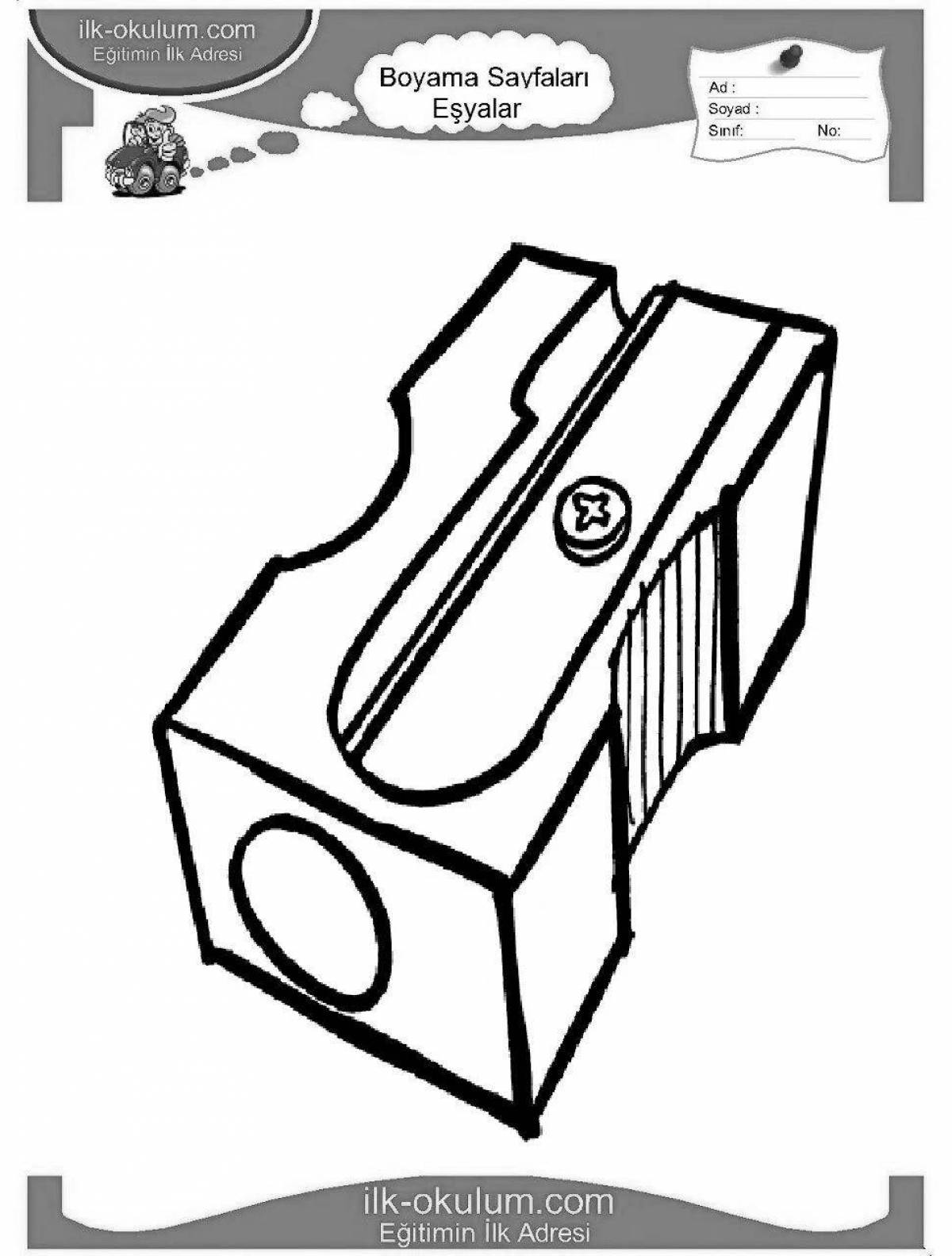 Exciting sharpener coloring page