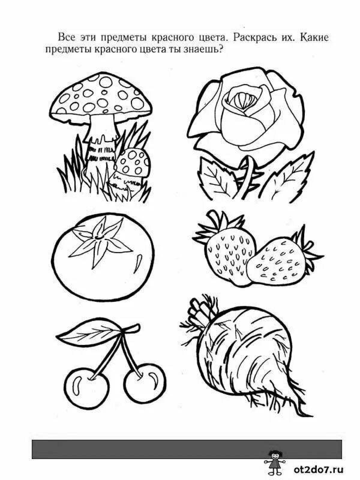 Игривая красная раскраска