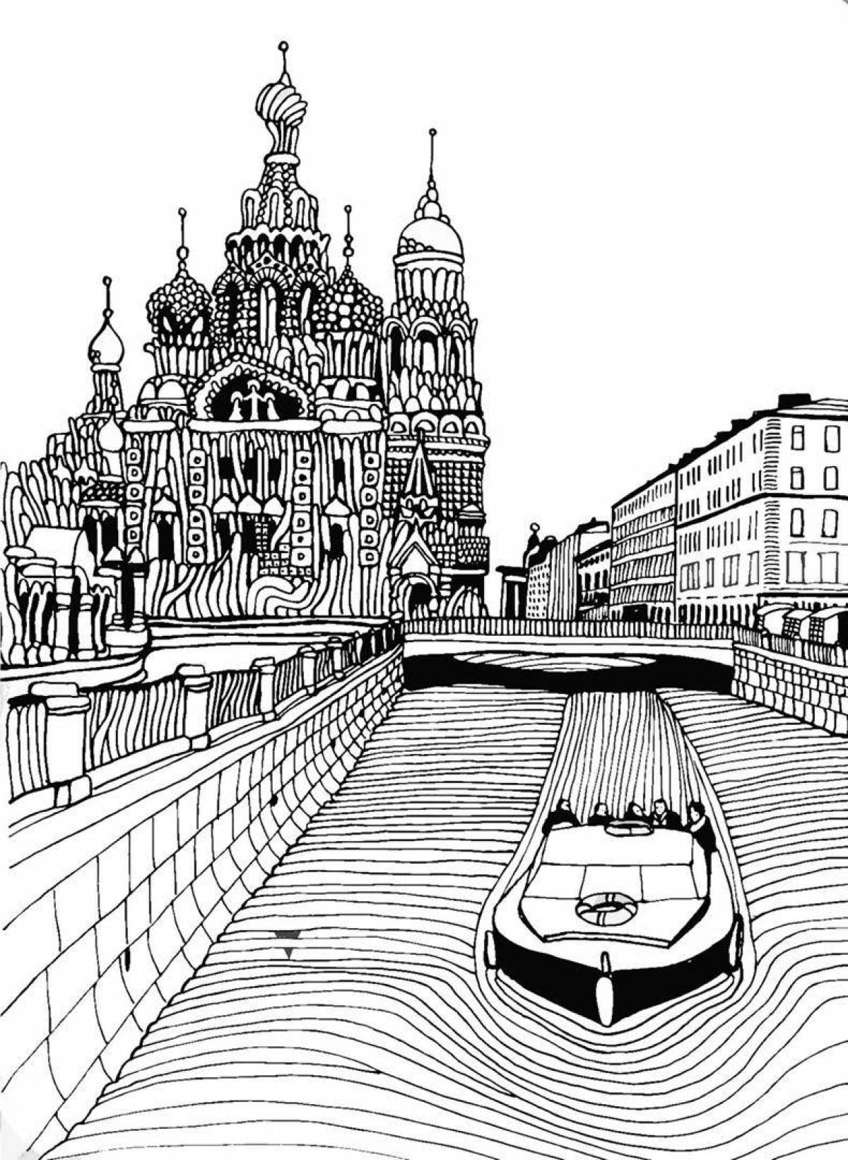 Coloring page sparkling petersburg